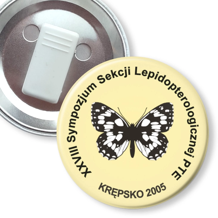 przypinka z żabką XXVIII Sympozjum Sekcji Lepidopterologicznej PTE