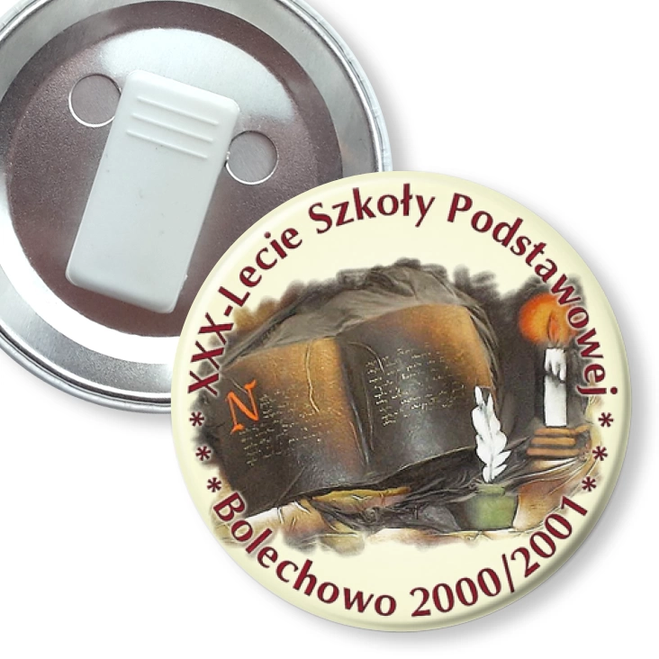 przypinka z żabką XXX-lecie Szkoły Podstawowej - Bolechowo 2000/2001