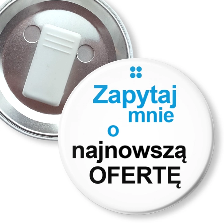 przypinka z żabką Zapytaj mnie o....