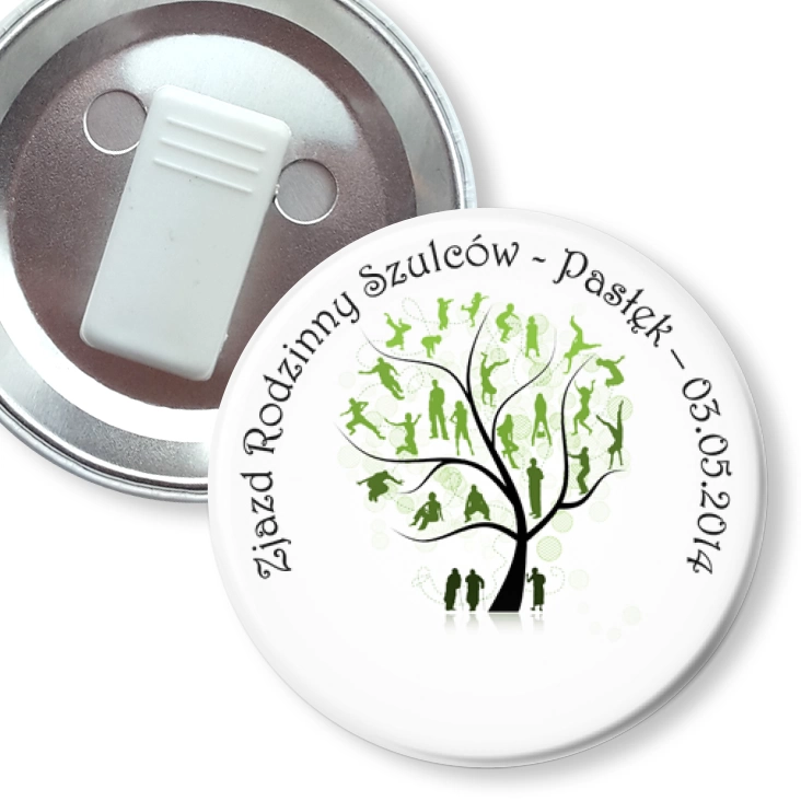 przypinka z żabką Zjazd Rodzinny Szulców Pasłęk