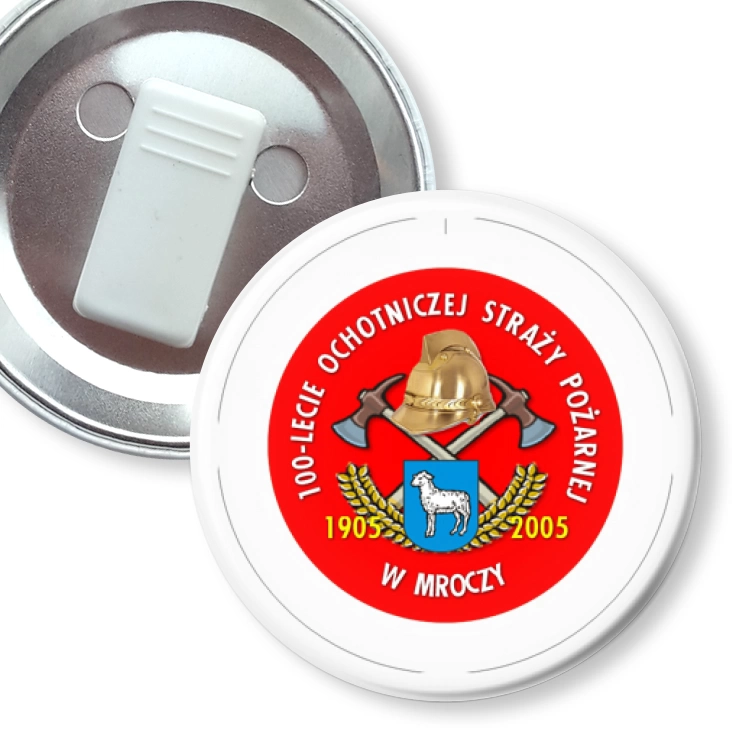 przypinka z żabką 100-lecie Ochotniczej Straży Pożarnej