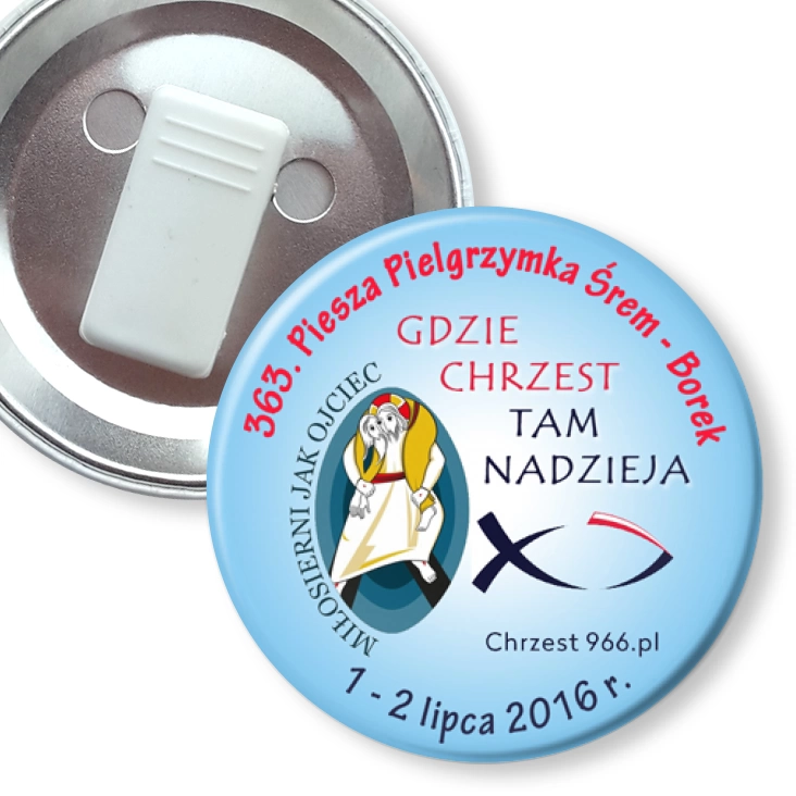 przypinka z żabką 363. Piesza Pielgrzymka