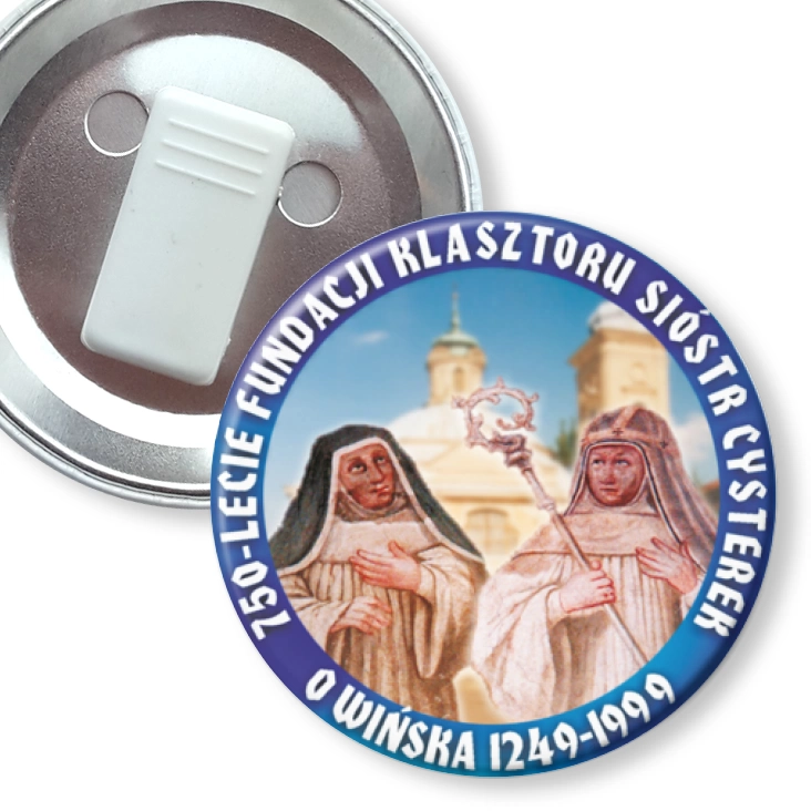 przypinka z żabką 750-lecie Fundacji Klasztoru Sióstr Cysterek