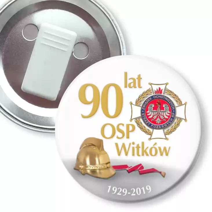 przypinka z żabką 90 lat OSP Witków