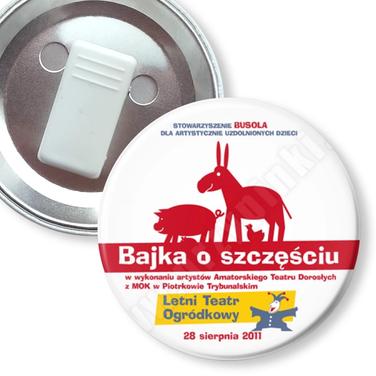 przypinka z żabką Bajka o szczęściu