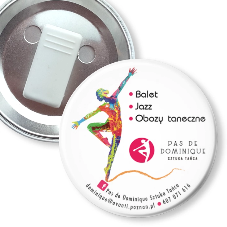 przypinka z żabką Balet - Jazz - Obozy taneczne