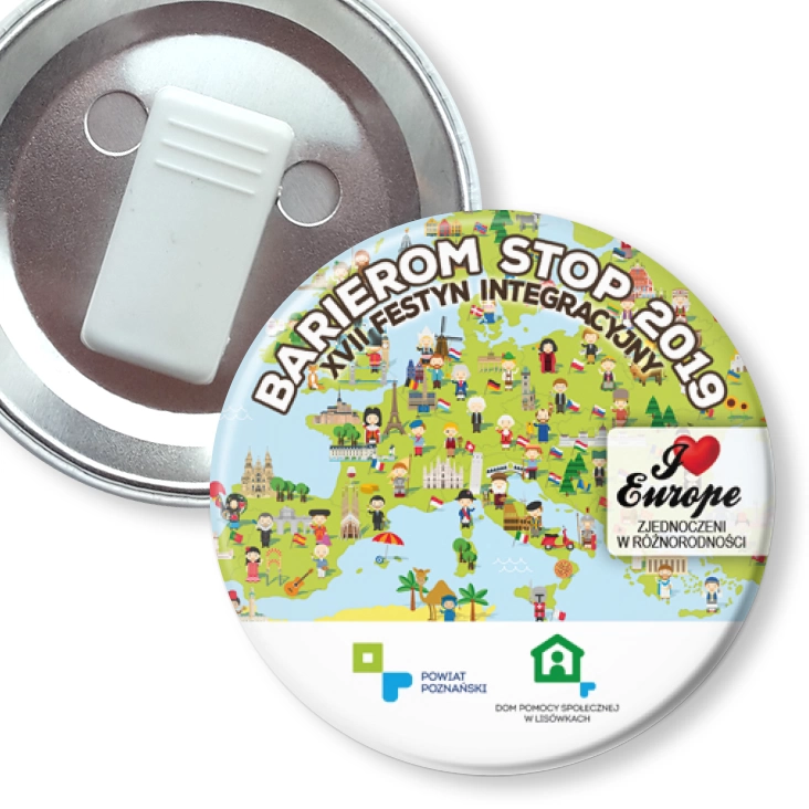 przypinka z żabką Barierom Stop 2019