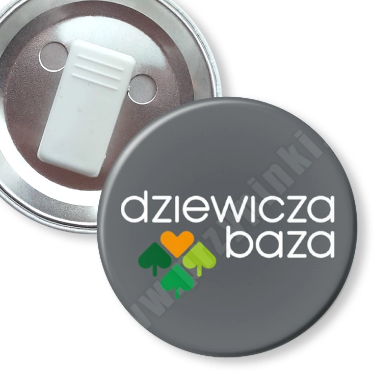 przypinka z żabką Dziewicza Baza