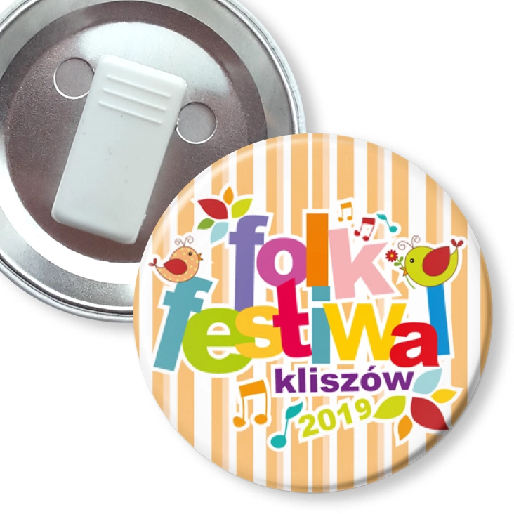 przypinka z żabką Folk Festiwal 2019