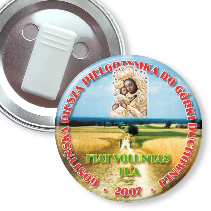 przypinka z żabką Gostyńska Piesza Pielgrzymka do Górki Duchownej