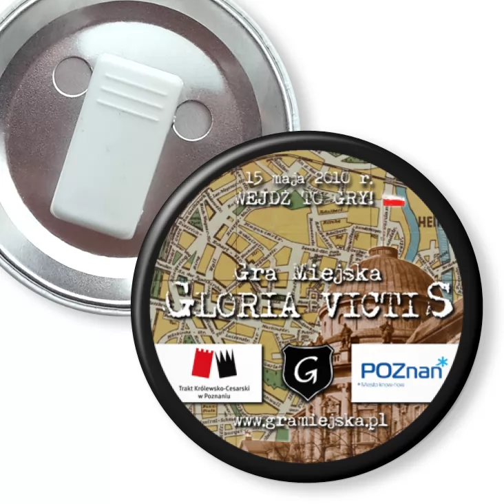przypinka z żabką Gra Miejska Poznań - 15 maja