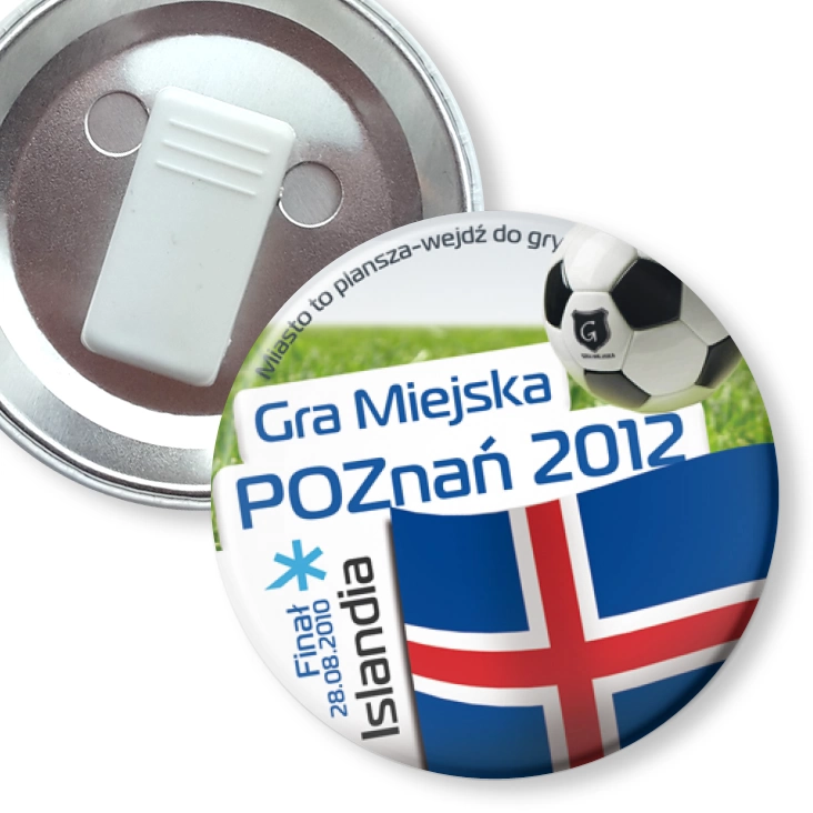 przypinka z żabką Gra Miejska - Poznań 2012 - Islandia