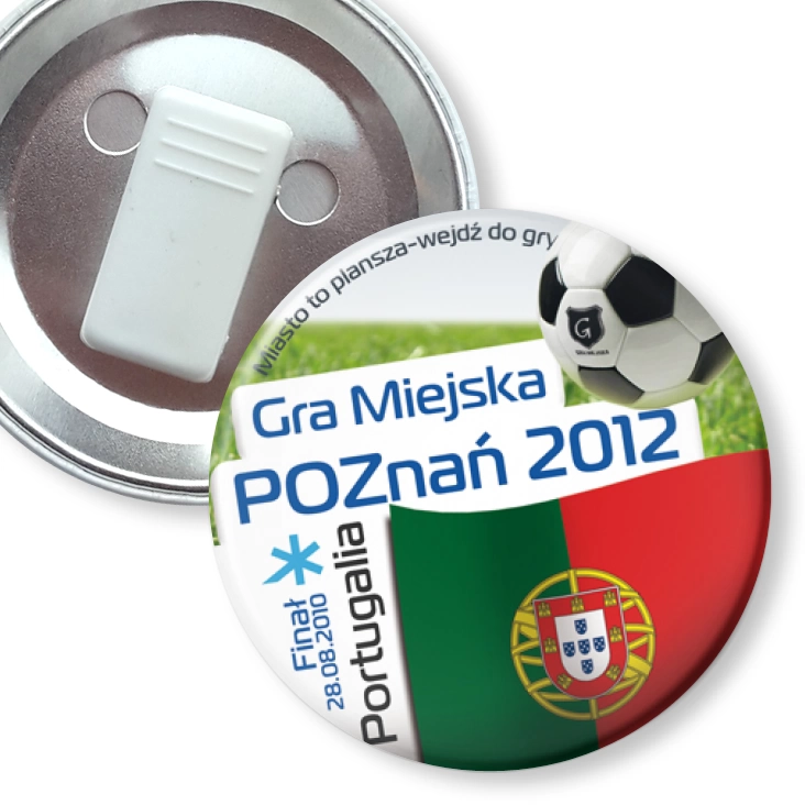 przypinka z żabką Gra Miejska - Poznań 2012 - Portugalia
