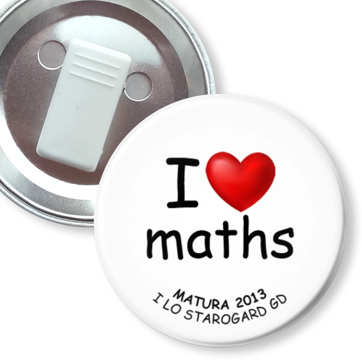przypinka z żabką I love maths - Matura 2013