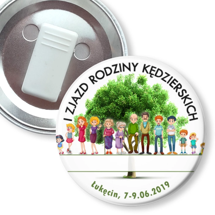 przypinka z żabką I Zjazd Rodziny Kędzierskich