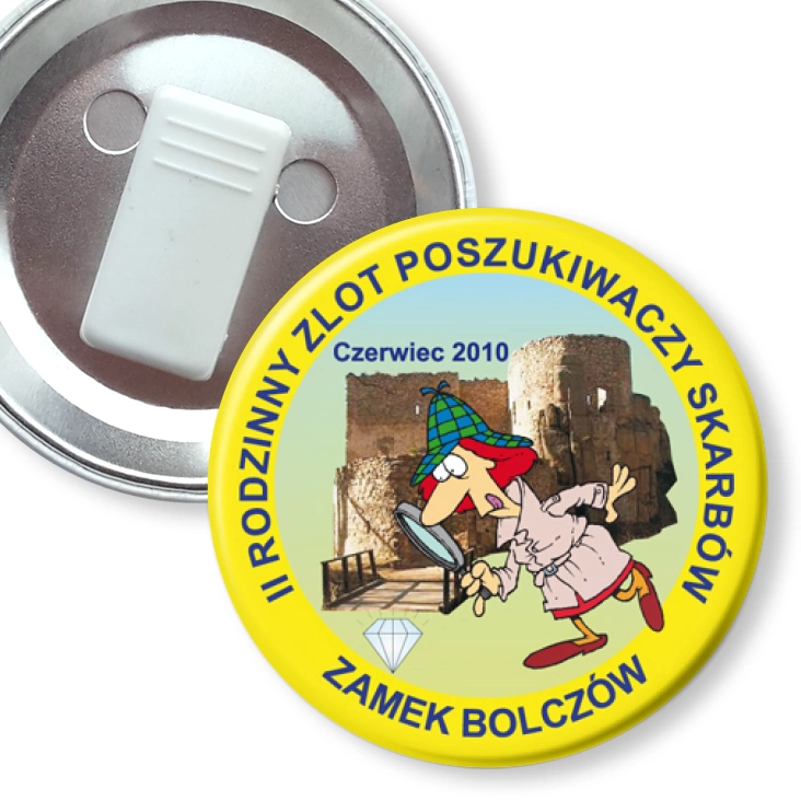 przypinka z żabką II Rodzinny Zlot Poszukiwaczy Skarbów