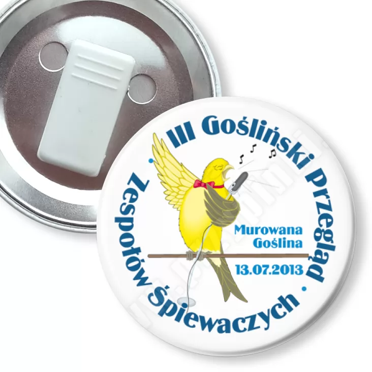 przypinka z żabką III Gośliński Przegląd Zespołów Śpiewaczych