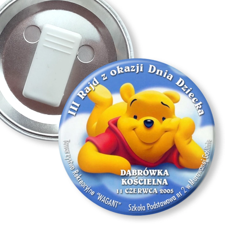 przypinka z żabką III Rajd z Okazji Dnia Dziecka