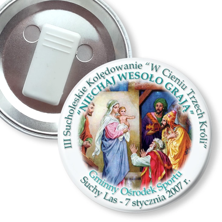 przypinka z żabką III Sucholeskie Kolędowanie