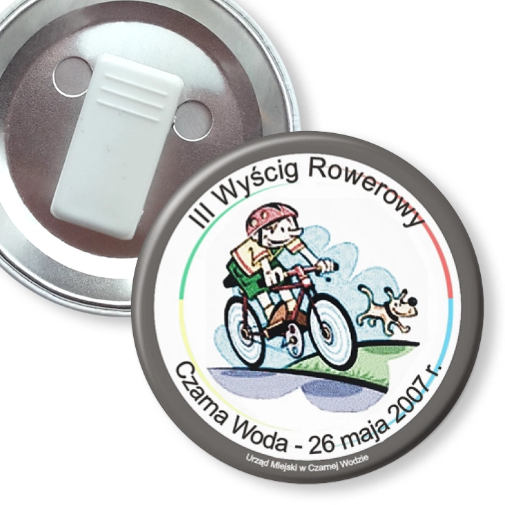 przypinka z żabką III Wyścig Rowerowy Czarna Woda