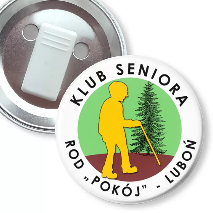 przypinka z żabką Klub Seniora Luboń