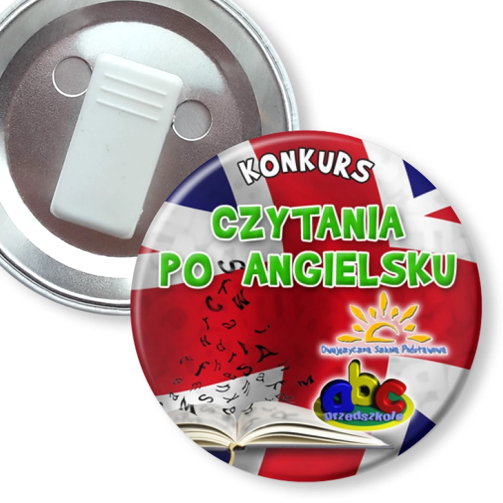 przypinka z żabką Konkurs czytania po angielsku