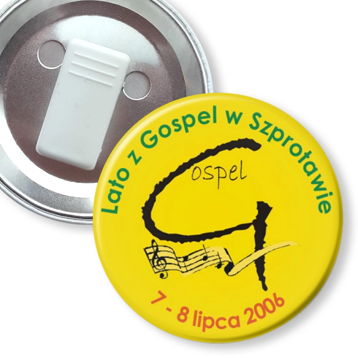 przypinka z żabką Lato z Gospel w Szprotawie