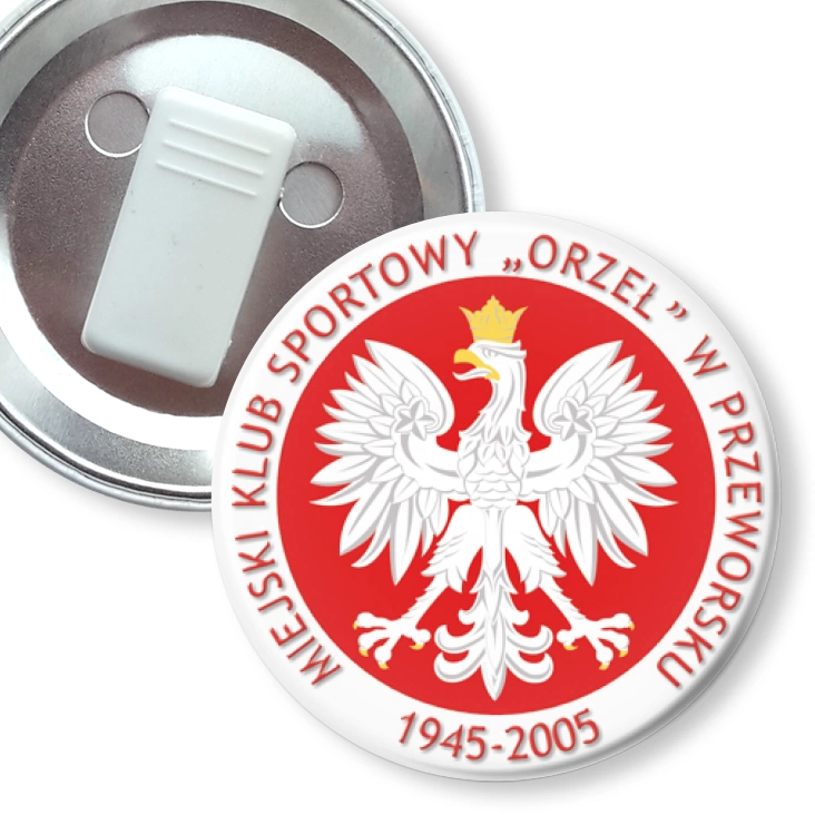 przypinka z żabką Miejski Klub Sportowy Orzeł w Przeworsku
