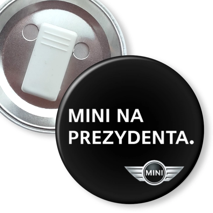 przypinka z żabką Mini na prezydenta
