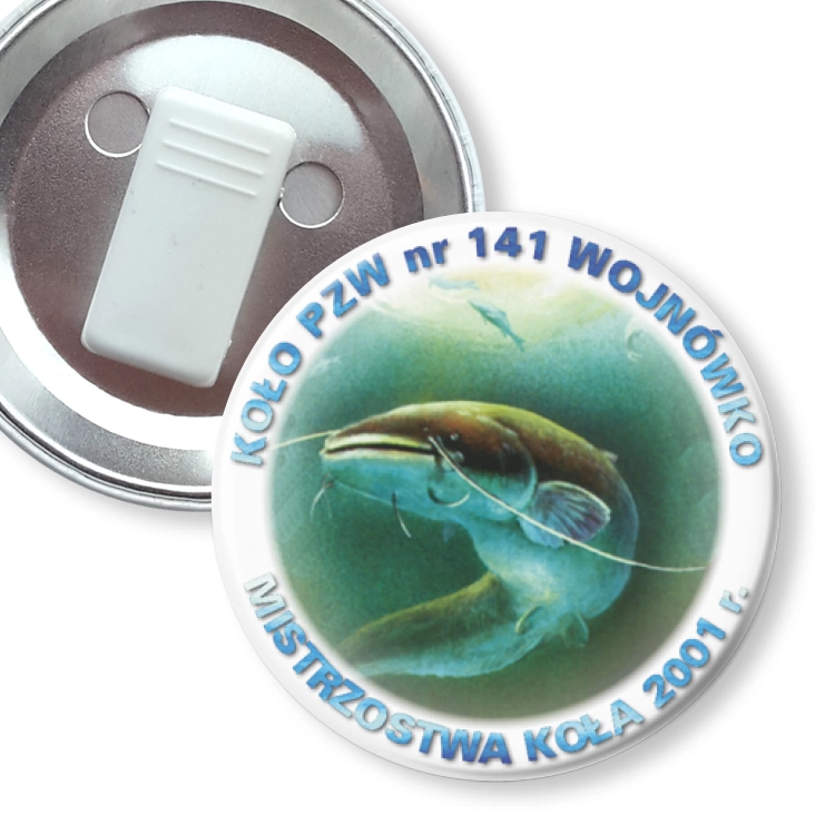 przypinka z żabką Mistrzostwa Koła PZW nr 141 - 2001 r.