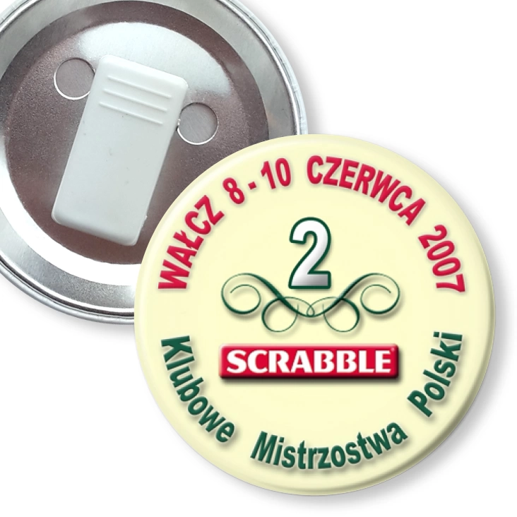 przypinka z żabką Mistrzostwa w Scrablach - Wałcz 2007