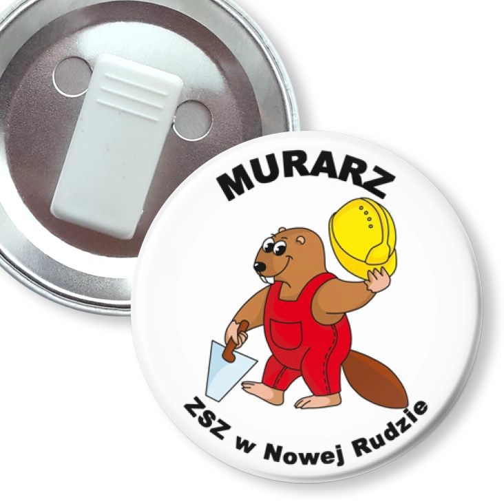 przypinka z żabką Murarz