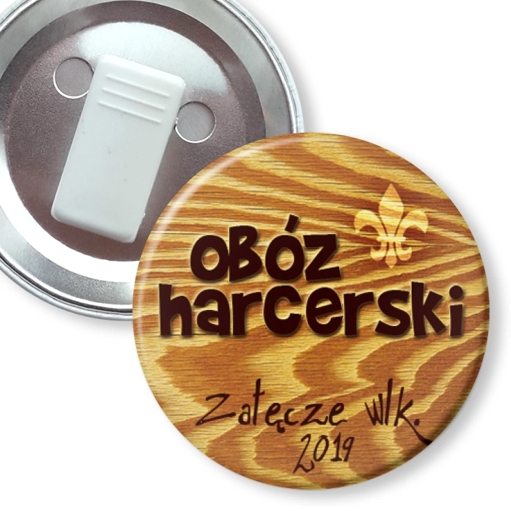 przypinka z żabką Obóz harcerski