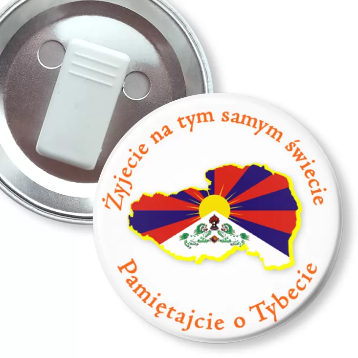 przypinka z żabką Pamiętajcie o Tybecie
