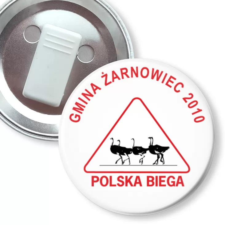 przypinka z żabką Polska biega Żarnowiec