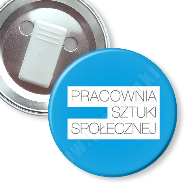 przypinka z żabką Pracownia Sztuki Społecznej