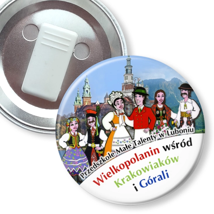 przypinka z żabką Przedszkole Małe Talenty w Luboniu