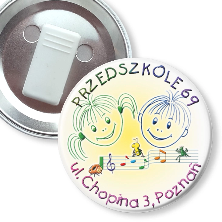 przypinka z żabką Przedszkole nr 69