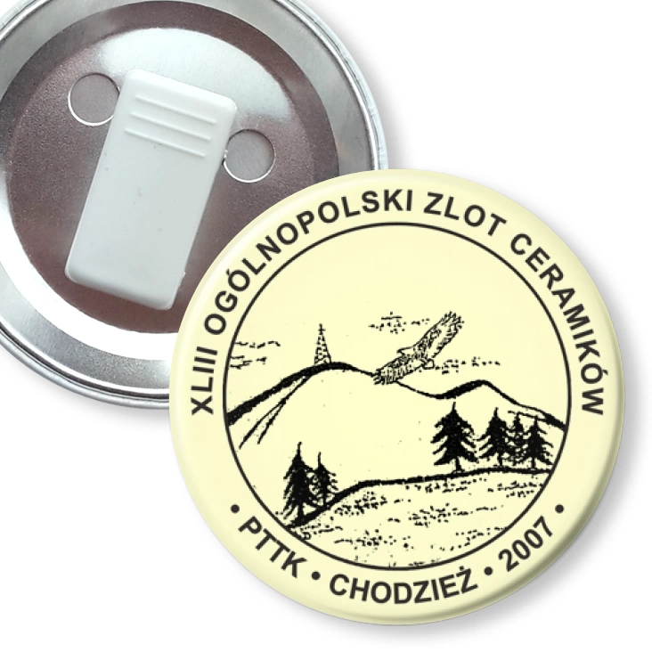 przypinka z żabką PTTK Chodzież - Ogólnopolski Zlot Ceramików