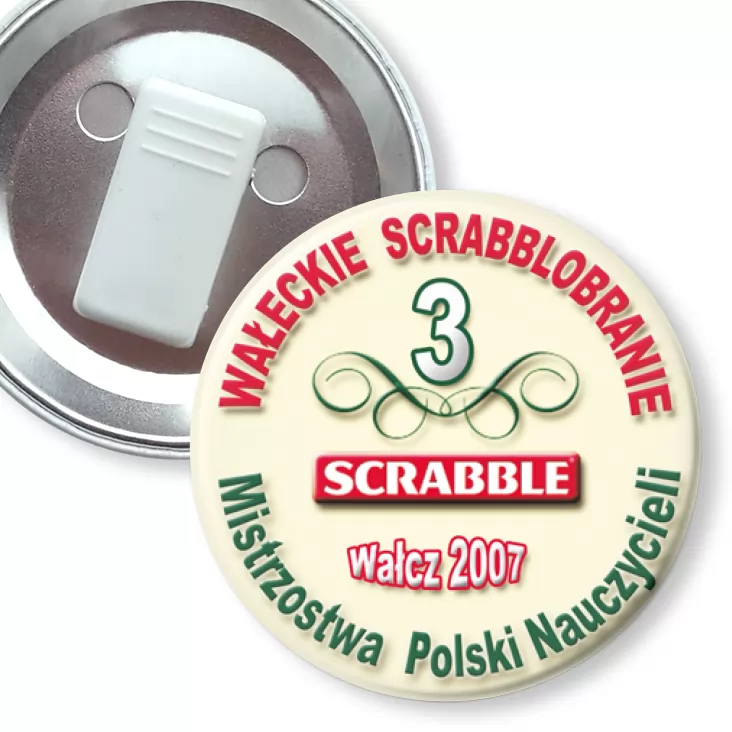 przypinka z żabką Scrabble MPN 2007
