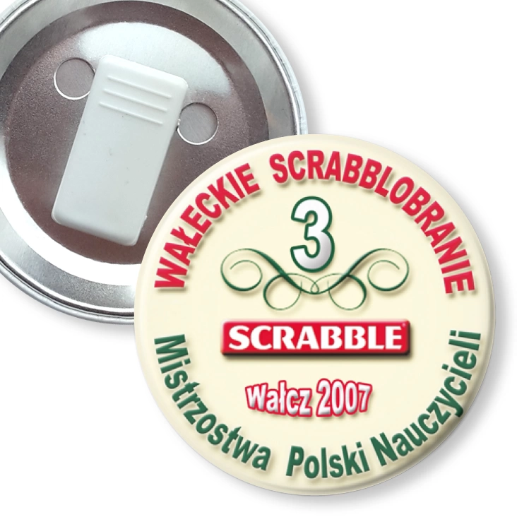 przypinka z żabką Scrabble MPN 2007