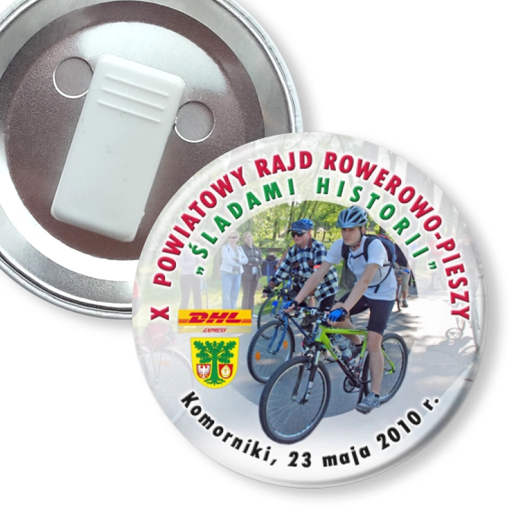 przypinka z żabką Śladami historii - Komorniki 2010