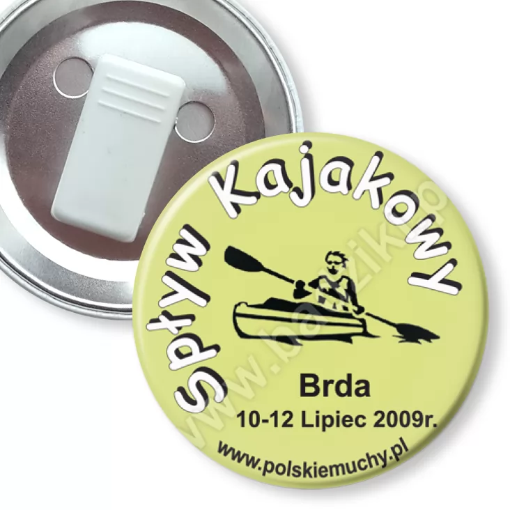 przypinka z żabką Spływ Kajakowy Brda