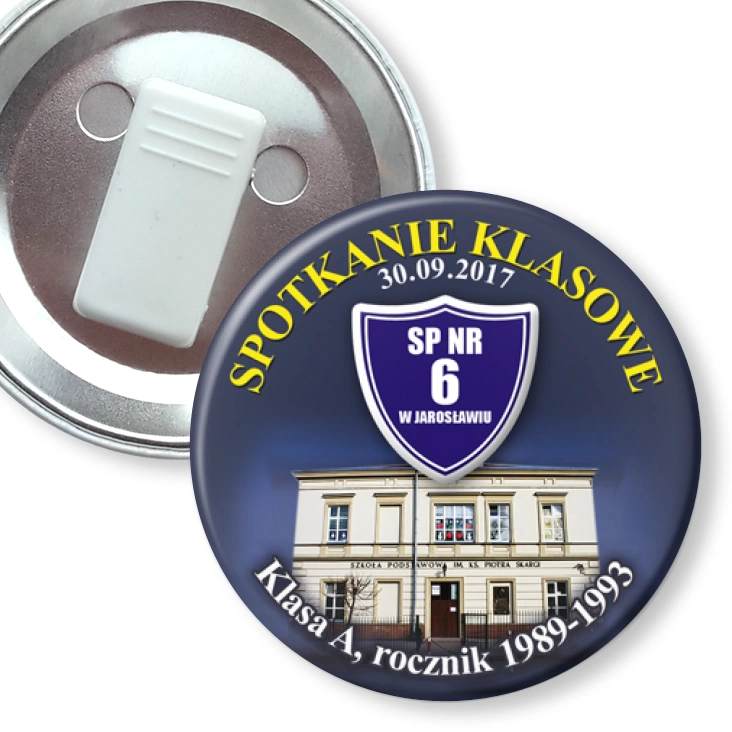 przypinka z żabką Spotkanie klasowe - SP nr 6 w Jaroslawiu