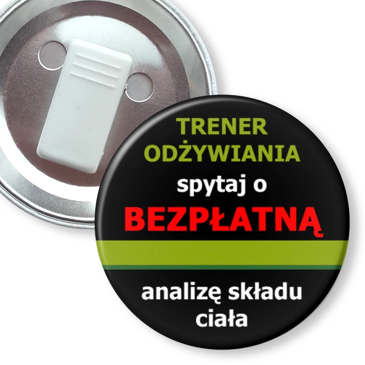 przypinka z żabką Trener odżywiania 4