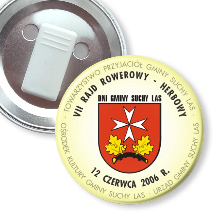 przypinka z żabką VII Rajd Rowerowy - Herbowy