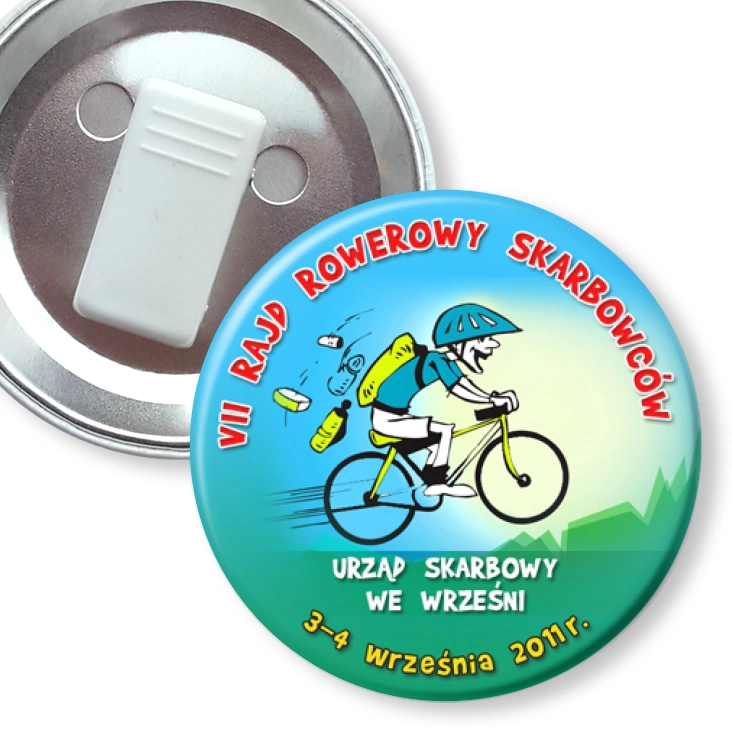 przypinka z żabką VII Rajd Rowerowy Skarbowców