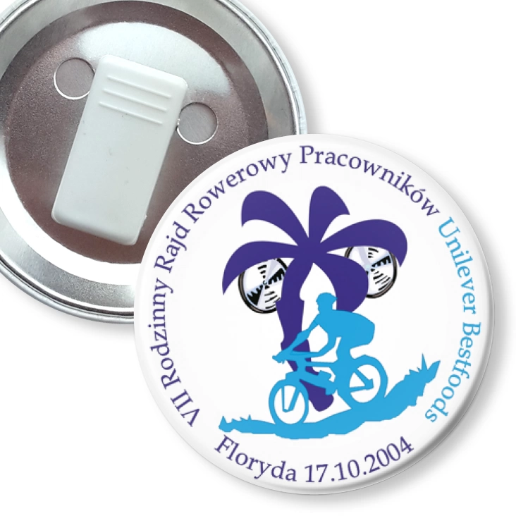 przypinka z żabką VII Rodzinny Rajd Rowerowy Pracowników
