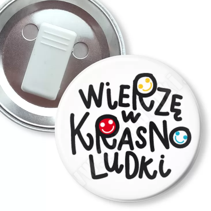 przypinka z żabką Wierzę w Krasnoludki