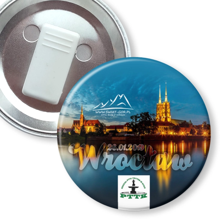 przypinka z żabką Wrocław 2019